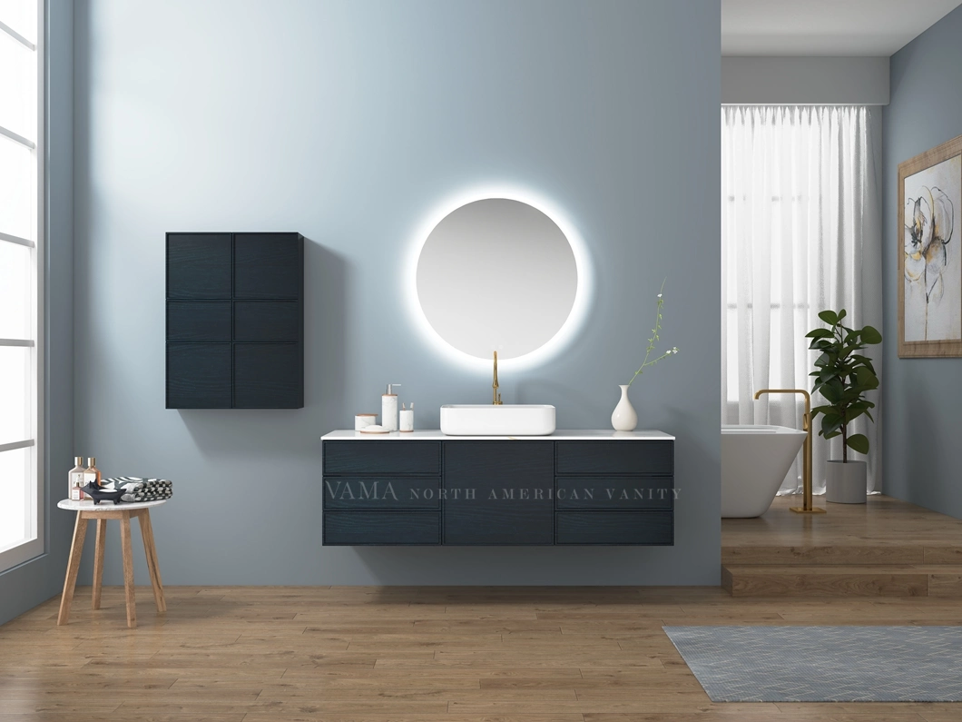 Vama 1500mm Luxury Wall Mounted Melamine Bathroom Vanity Cabinet with LED Mirror A30215