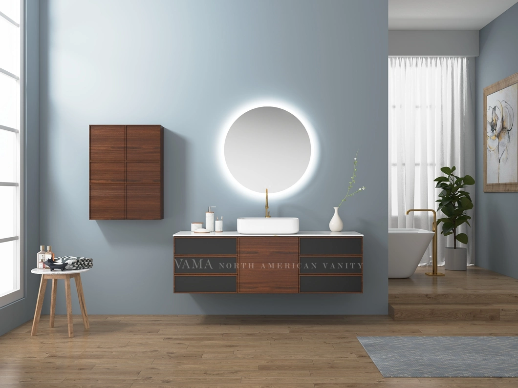 Vama 1500mm Luxury Wall Mounted Melamine Bathroom Vanity Cabinet with LED Mirror A30215