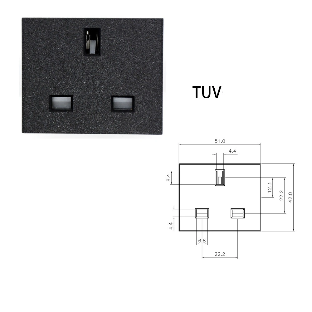 13A 250V PDU Wall Mounted UK Socket British Socket Desk Hotel Wall Outlet